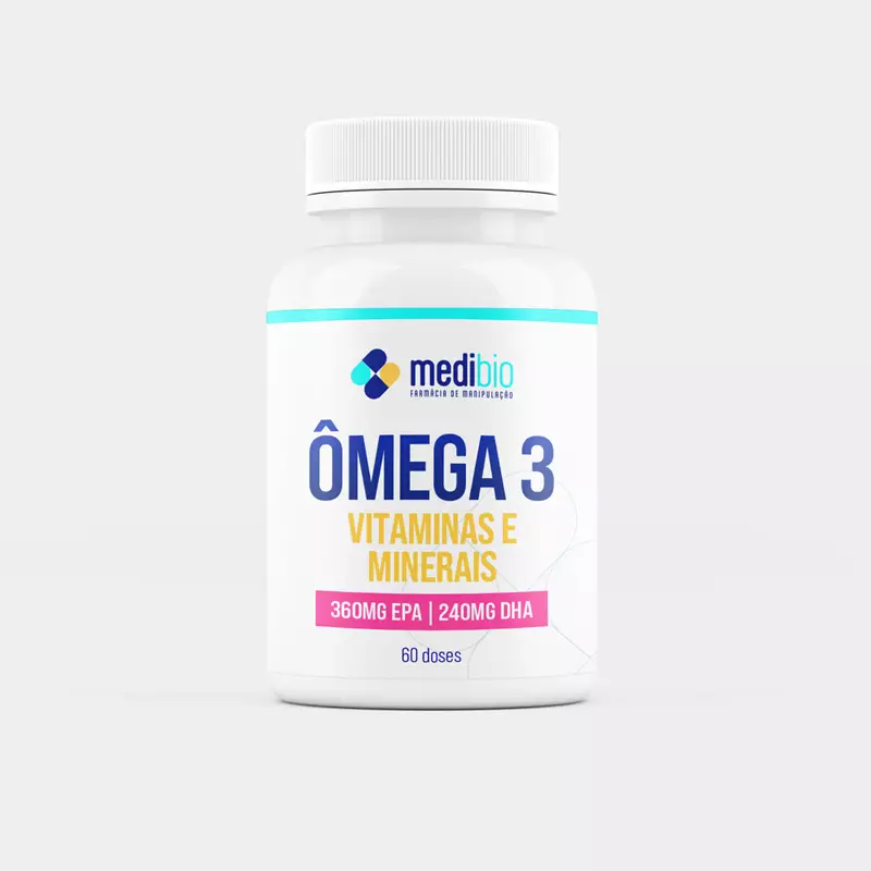 Ômega 3 Vitaminas e Minerais  360mg EPA 240mg DHA - 60 doses 