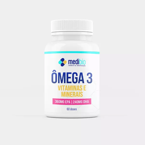 Ômega 3 Vitaminas e Minerais  360mg EPA 240mg DHA - 60 doses 